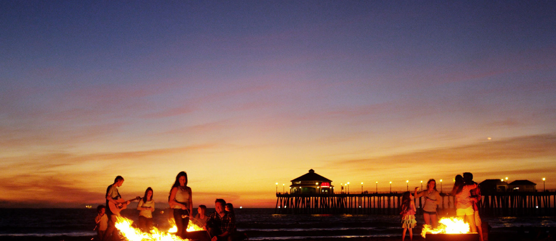 Beach bonfires and pier