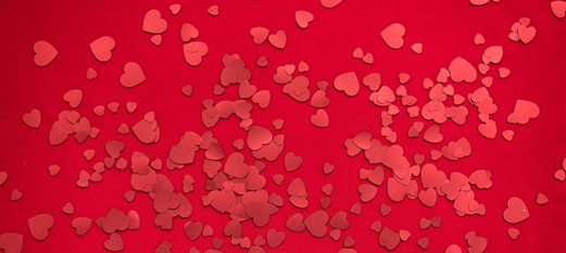 Scattered Red hearts